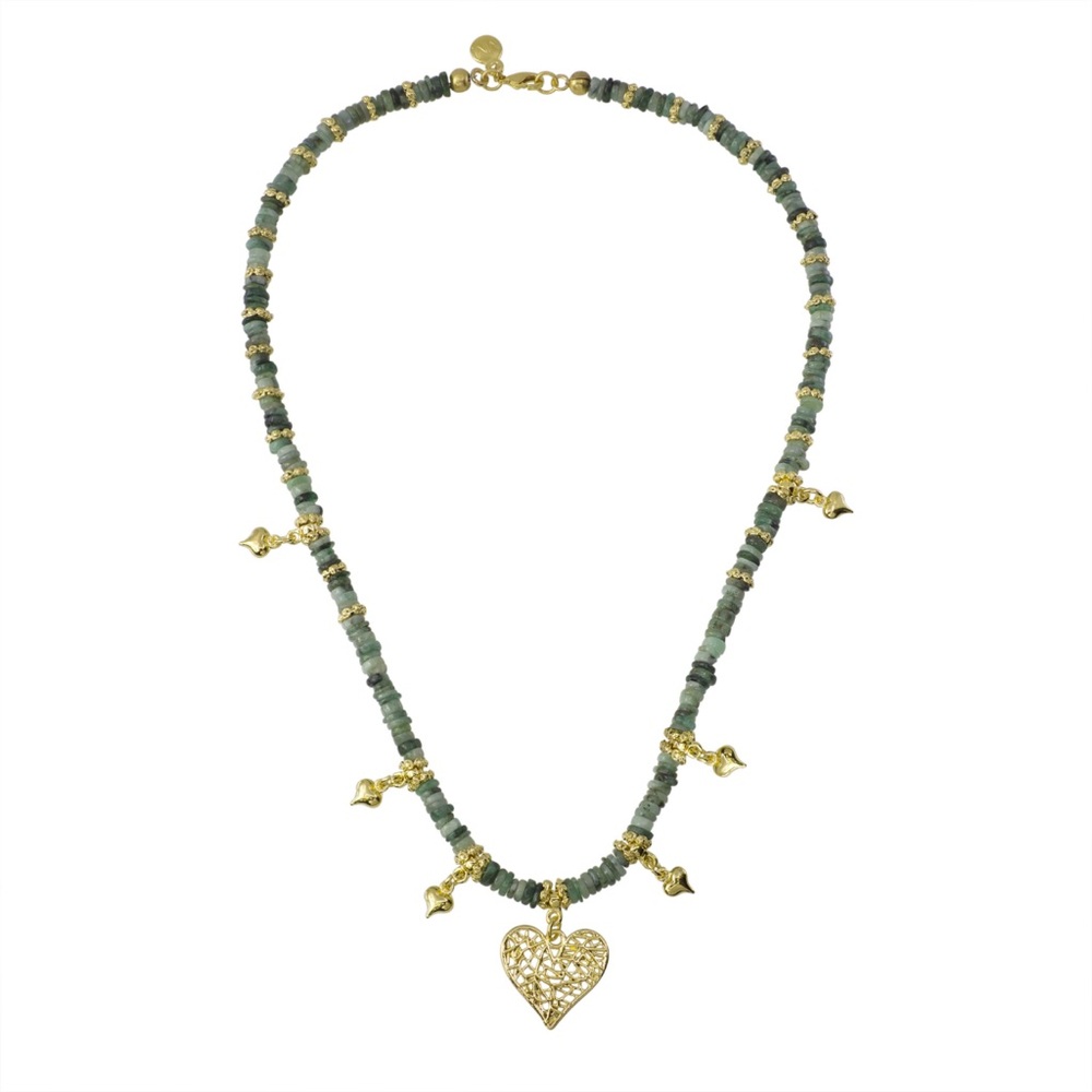 NWT Invicta Angel Women’s Emerald Gold Heart Necklace 18”